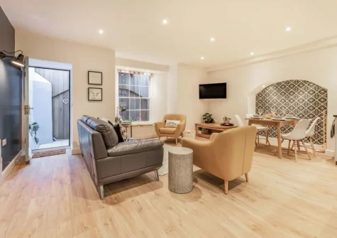 The living area at Ocean Waves, Tenby