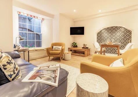 The living area at Ocean Waves, Tenby