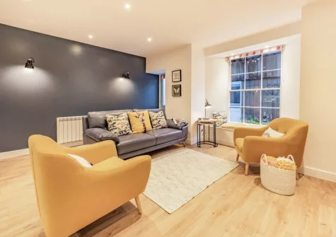 The living area at Ocean Waves, Tenby