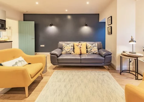 The living area at Ocean Waves, Tenby