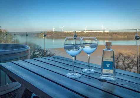The balcony, hot tub & alfresco dining area at Ocean Way, Pembroke Dock