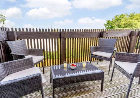 The balcony & outdoor sitting area at Old Mart Gate House, Narberth