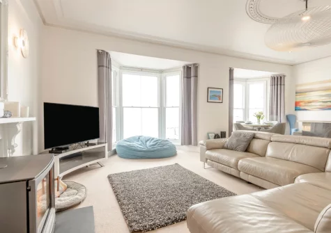 The living area at One Charlton House, Tenby