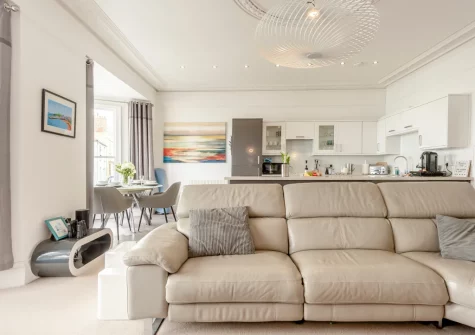 The living area at One Charlton House, Tenby