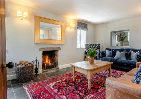 The living room at Orlandon Farm Cottage, St Brides