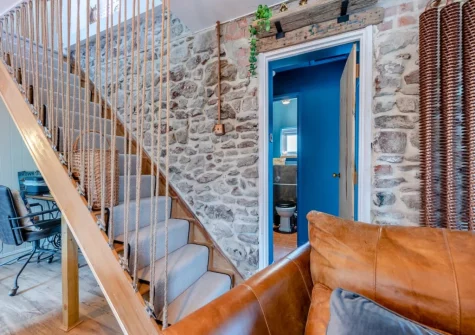 The living room at Oystercatcher Cottage, Llangwm
