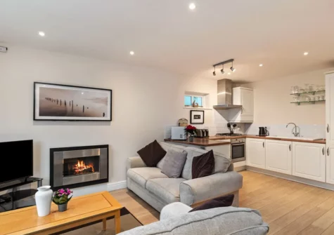 The living area at Park Place Court, Tenby