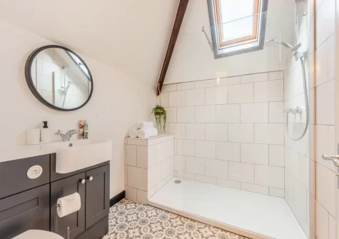 The second floor shower room at Pembroke House, Tenby