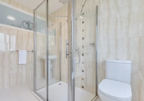 The shower room at Pen Gar, Saundersfoot