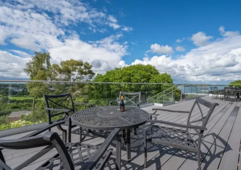 The decked patio at Pen Gar, Saundersfoot