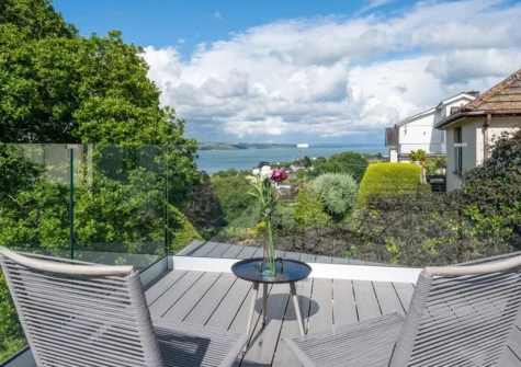Relax on the patio and enjoy the far-reaching sea views from Pen Gar, Saundersfoot