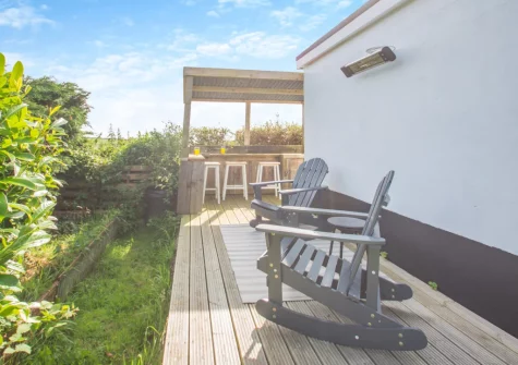 The decked terrace & outdoor sitting area at Pen Goppa, Bryncroes