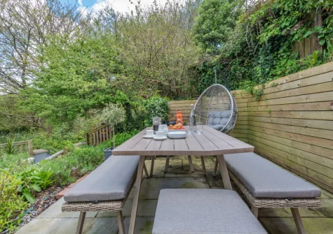 The patio terrace & alfresco dining area at Pencoed, Broad Haven