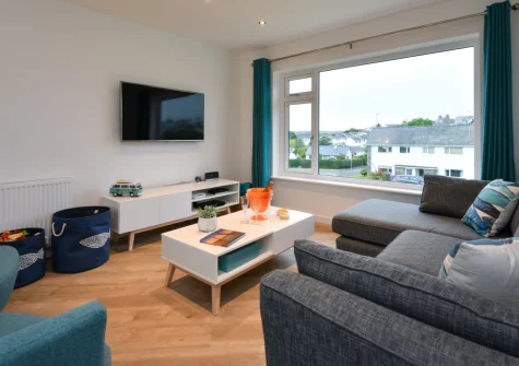 The living area at Penduick, Abersoch
