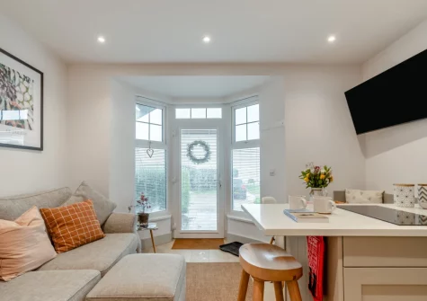 The living area & kitchen at Penllanw, Saundersfoot
