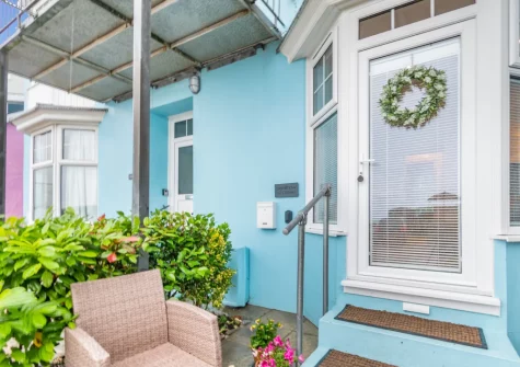 The patio & outdoor sitting area at Penllanw, Saundersfoot