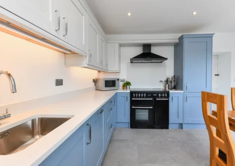 The kitchen at Pentraeth Cottage, Abersoch