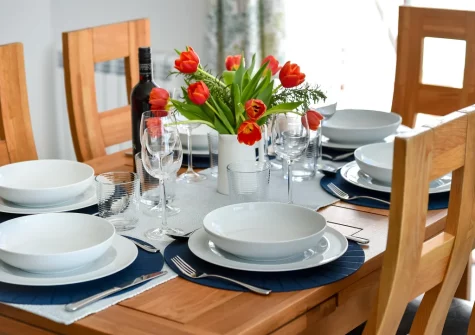 The dining area at Pentraeth Cottage, Abersoch