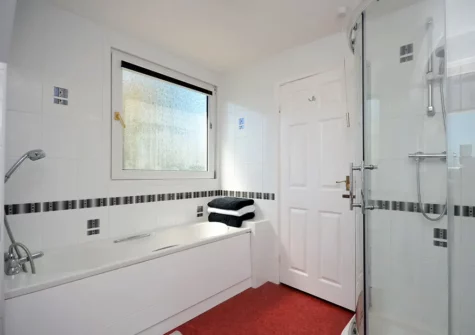 The bathroom at Per Ardua, Penally