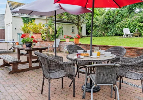 The patio & alfresco dining area at Per Ardua, Penally