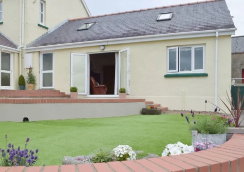 The patio at Piglets Cottage, Canaston Bridge