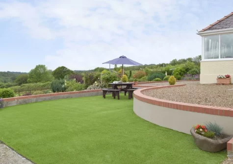 The patio & alfresco dining area at Piglets Cottage, Canaston Bridge