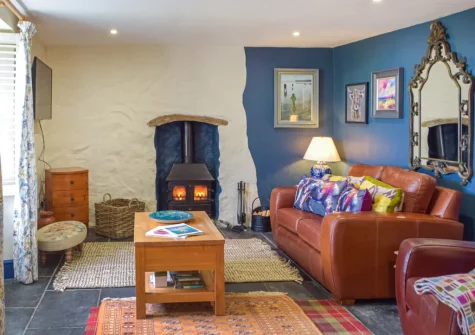 The living room at Puffin Cottage, Abereiddy