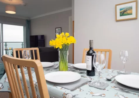 The dining area at Puffins Nest at Croft Court, Tenby