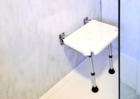 The shower room at Puffins Nest at Croft Court, Tenby
