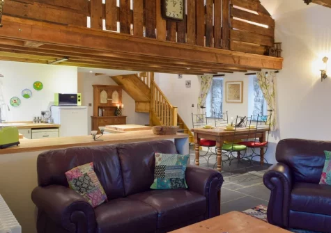 The living area at Ravens Roost at Upper Farm Barns, Mathry