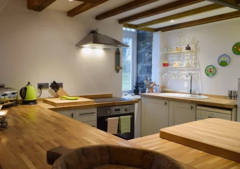 The kitchen at Ravens Roost at Upper Farm Barns, Mathry