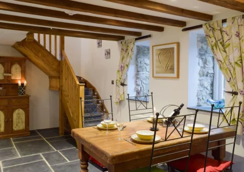 The dining area at Ravens Roost at Upper Farm Barns, Mathry