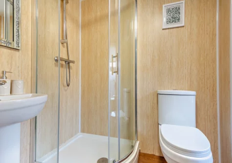 The shower room at River Artro Townhouse, Llanbedr