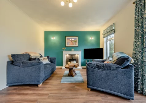 The living area at Sandy Paws, Kilgetty