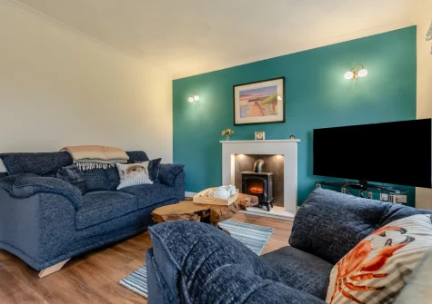 The living area at Sandy Paws, Kilgetty