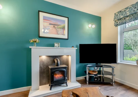 The living area at Sandy Paws, Kilgetty