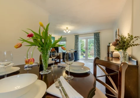 The dining area at Sandy Paws, Kilgetty