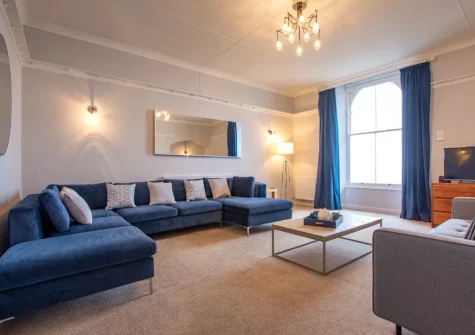 The living room at Scarborough House, Tenby