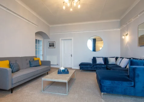 The living room at Scarborough House, Tenby