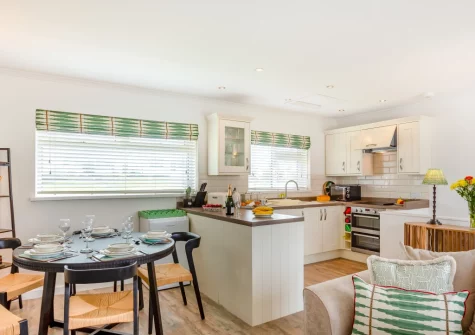 The kitchen & dining area at Sea Breeze, 40 Cae Du, Abersoch