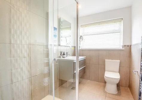 The shower room at Sea Breeze, 40 Cae Du, Abersoch