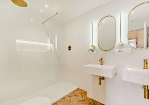 The shower room at Sea Salt, Tenby