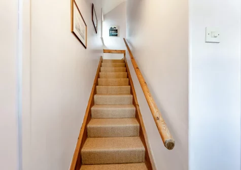 The stairs up to the first floor at Sea Thrift, Aberdovey