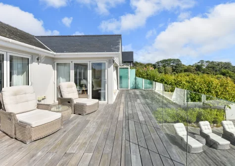 The sundeck & outdoor sitting area at Seabreeze, Abersoch
