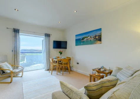 The living & dining area at Seabreeze, Penally