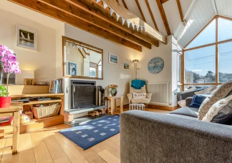 The living room at Seaglass, Little Haven
