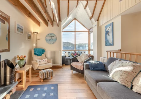 The living room at Seaglass, Little Haven