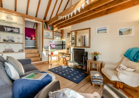 The living room at Seaglass, Little Haven