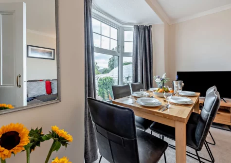 The living & dining area at Seashells, Saundersfoot