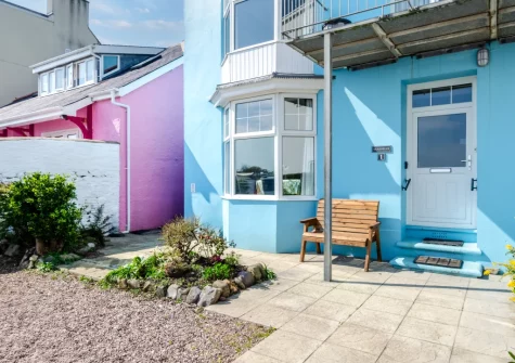 The patio & outdoor sitting area at Seashells, Saundersfoot